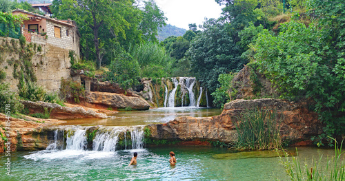 La Pesquera poza o piscina natural en Beceite, Teruel, Aragón, España, Europa 