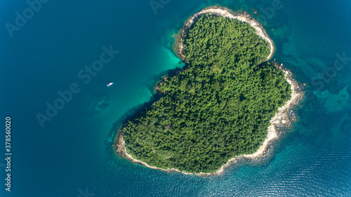 aerial view of a caribbean island