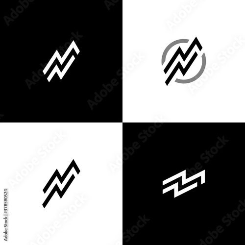 monogram initial letter mn logo vector