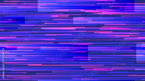 Cyberpunk neon glitch seamless pattern. Pixel noise on computer screen with bright lines bug. Distorted signal in synth wave. hacker attack or technological error vector illustration