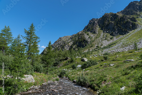 Morgex (Aosta), the wonderful Lake of Arpy, a mirror of water of glacial origin set in a beautiful alpine setting.