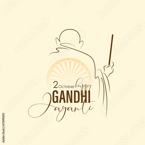 vector illustration of 2nd October- Gandhi Jayanti.