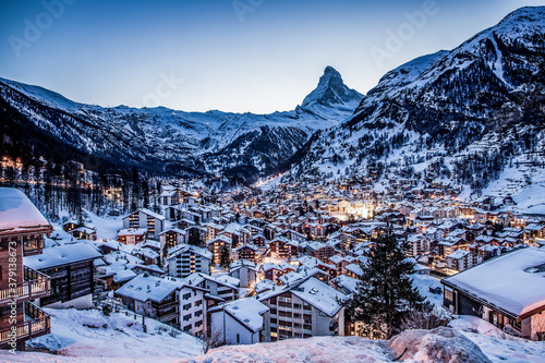 amazing view of Matterhorn peak from Zermatt