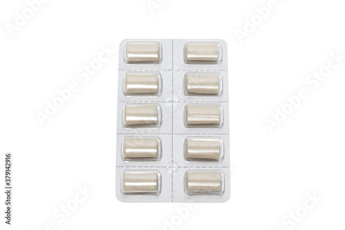 anti smoking nicotine gum in a package isolated on a white background