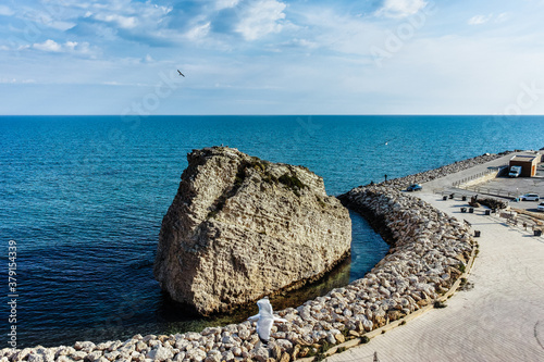 Panorama of the dock of the port of Sciacca Sicily Italy