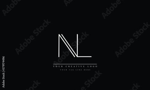 NL ,LN ,N ,L Letter Logo Design with Creative Modern Trendy Typography