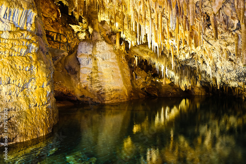 Stalactite formations in fantasy cave Bermuda