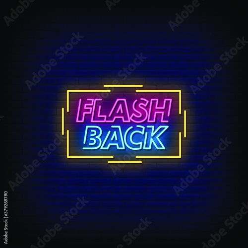 Flashback Neon Signs Style Text Vector