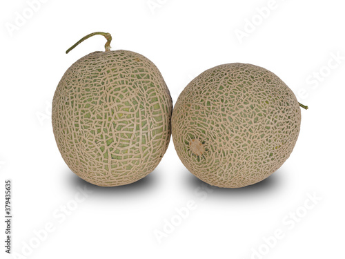 Two melon on a white background