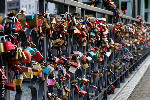 love locks on a brdige