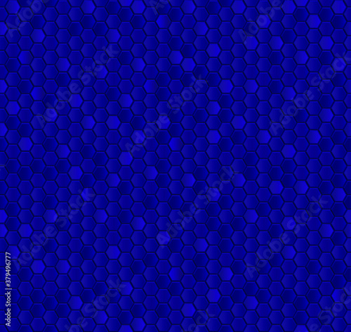 Blue honeycomb mosaic. Seamless vector illustration. 