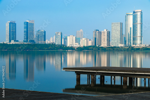 Morning of Xuanwu Lake in Nanjing, China