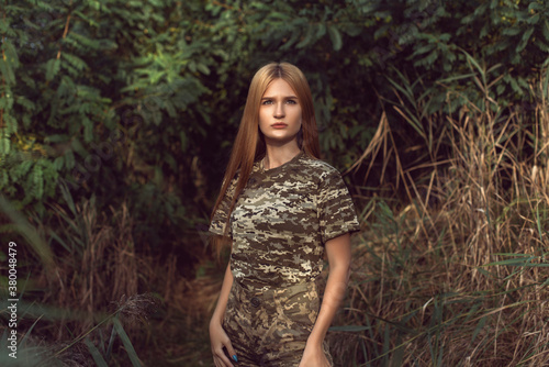 Young blonde in military uniform