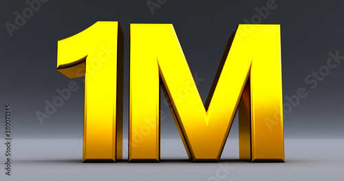 3D render of 1 million followers, 1000000 background