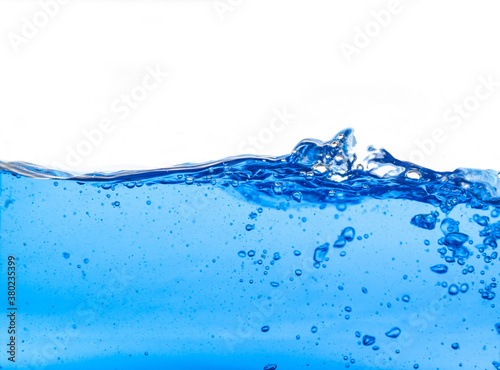 Blue water wave isolated on white background