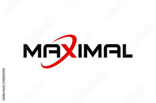 Typography of MAXIMAL with unique on 'X' letter ready to use.