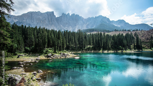 Lake Carezza in Dolomites