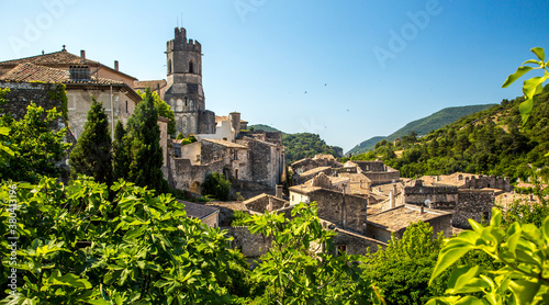 View of Viviers from the towns high point. Viviers is a commune in the department of Ardèche in southern France. It is a small walled city situated on the bank of the Rhône River.