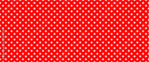 Red, polka dot jersey pattern. Pois, polka dots memphis style. Flat vector seamless dotted pattern. Vintage, abstract geometric wallpaper or banner. Christmas ( xmas ). Point, round signs.