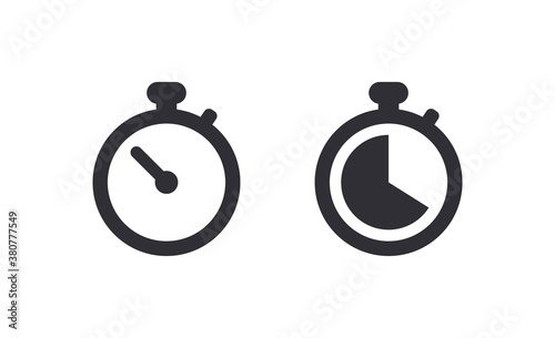 Stopwatch icon. Stopwatch. Vector timer. Measurement icon. Time clock sign. Watch icon. Vector illustration. Time answer. Sports watch. Speed measurement. Time measurement. Out on time. Time is over.