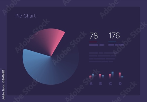 Infographic charts for business layout, presentation template and finance report. Data visualization with Pie Chart.