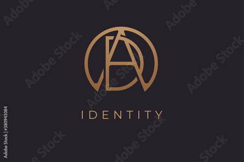 Abstract initial letter D and A logo,usable for branding and business logos, Flat Logo Design Template, vector illustration