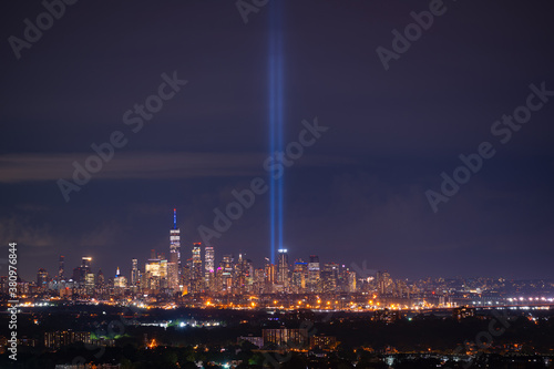 Tribute In Light memorial from Eagle Rock in New Jersey