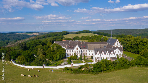 Aerial view of the Abbey Mariawald Eifel Germany