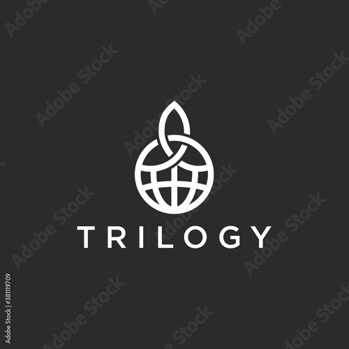 abstract trilogy logo. global icon