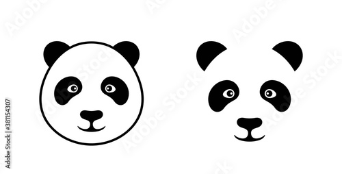 Panda head logo. Isolated panda head on white background