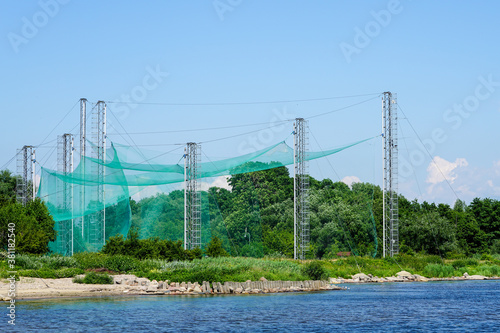 Large bird trap at the ornithological station for the study of bird migration routes