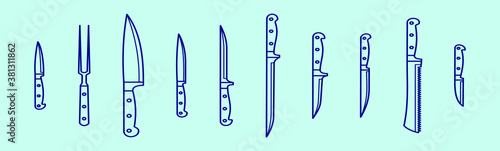 set of cleaver cartoon icon design template with various models. vector illustration isolated on blue background