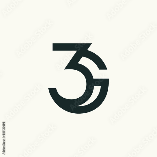 3G logo alphabet vector abstract icon illustrations