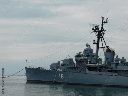 Front part of the old, World War II, Fletcher class, destroyer Velos, ex USS Charrette