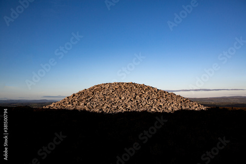 Passage tomb, cairn on hill of Carrowkeel in County Sligo, Ireland