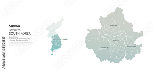 Suwon-si map. Map by Administrative Region of Korea.