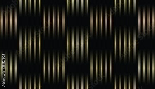 Gold Abstract background design, vertical lines in perspective. Vector Illustration