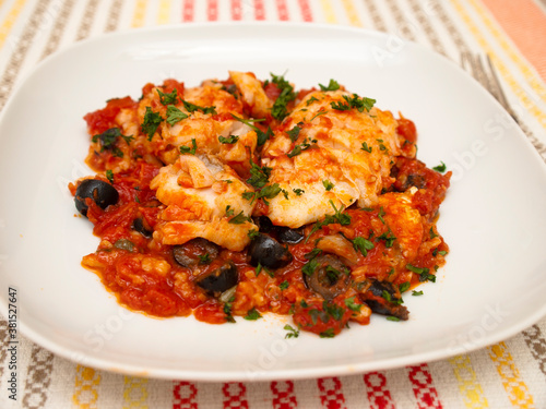 Baccalà alla napoletana - neapolitan cod with tomato sauce