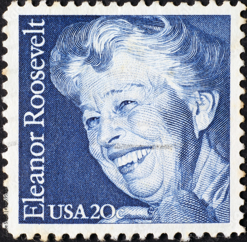 Eleanor Roosevelt on american postage stamp