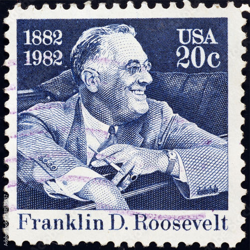 Franklin D.Roosevelt on american postage stamp