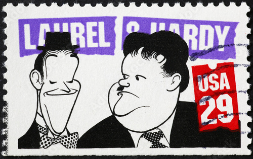 Stan Laurel and Oliver Hardy on american stamp