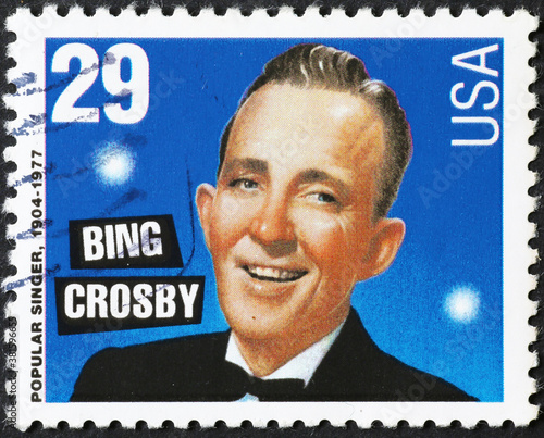 Bing Crosby on american postage stamp