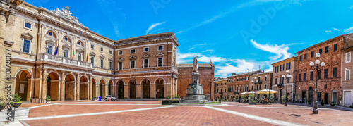 Panoramic view of the Giacomo Leopardi Square in the historic center of Recanati