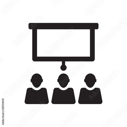Audience presentation icon, business training icon