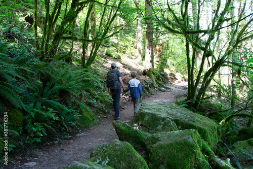 family traveling in pacific northwest