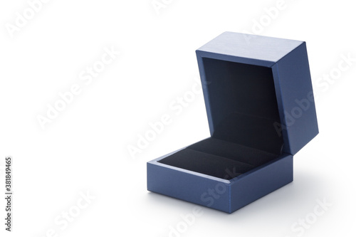 Empty jewelry box isolated on white background