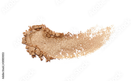 Crushed eyeshadow isolated on white