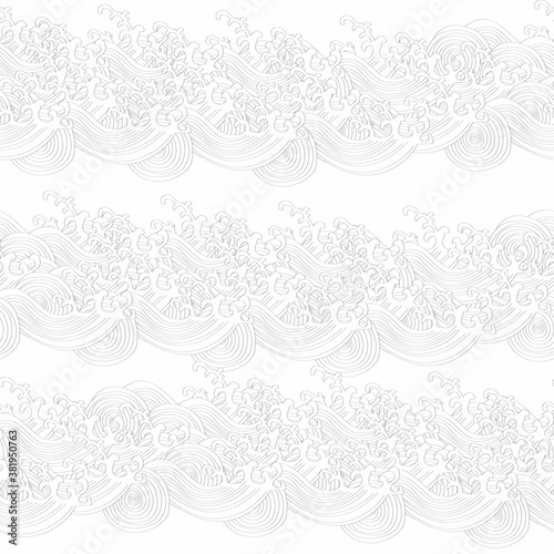 A Japanese line wave pattern print seamless background illustration.