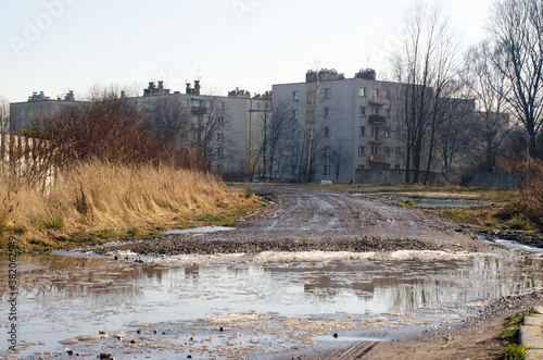 Bytom. Śląsk. Osiedle mieszkaniowe.