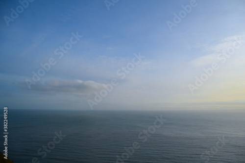 Calm sea, blue sky and horizon